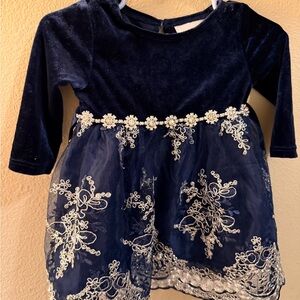 Rare Editions Navy and White Formal Kids Dress